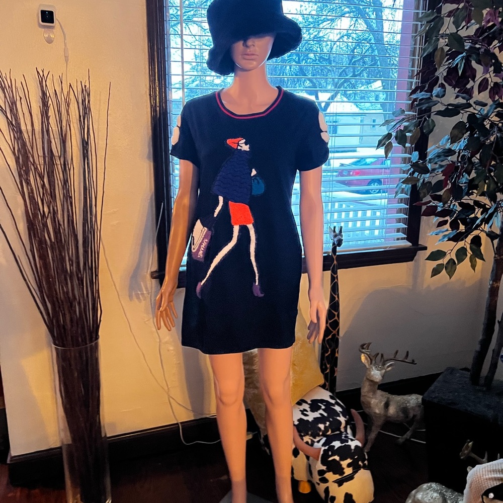 Yativi Short Dress, embroidery, short sleeves M